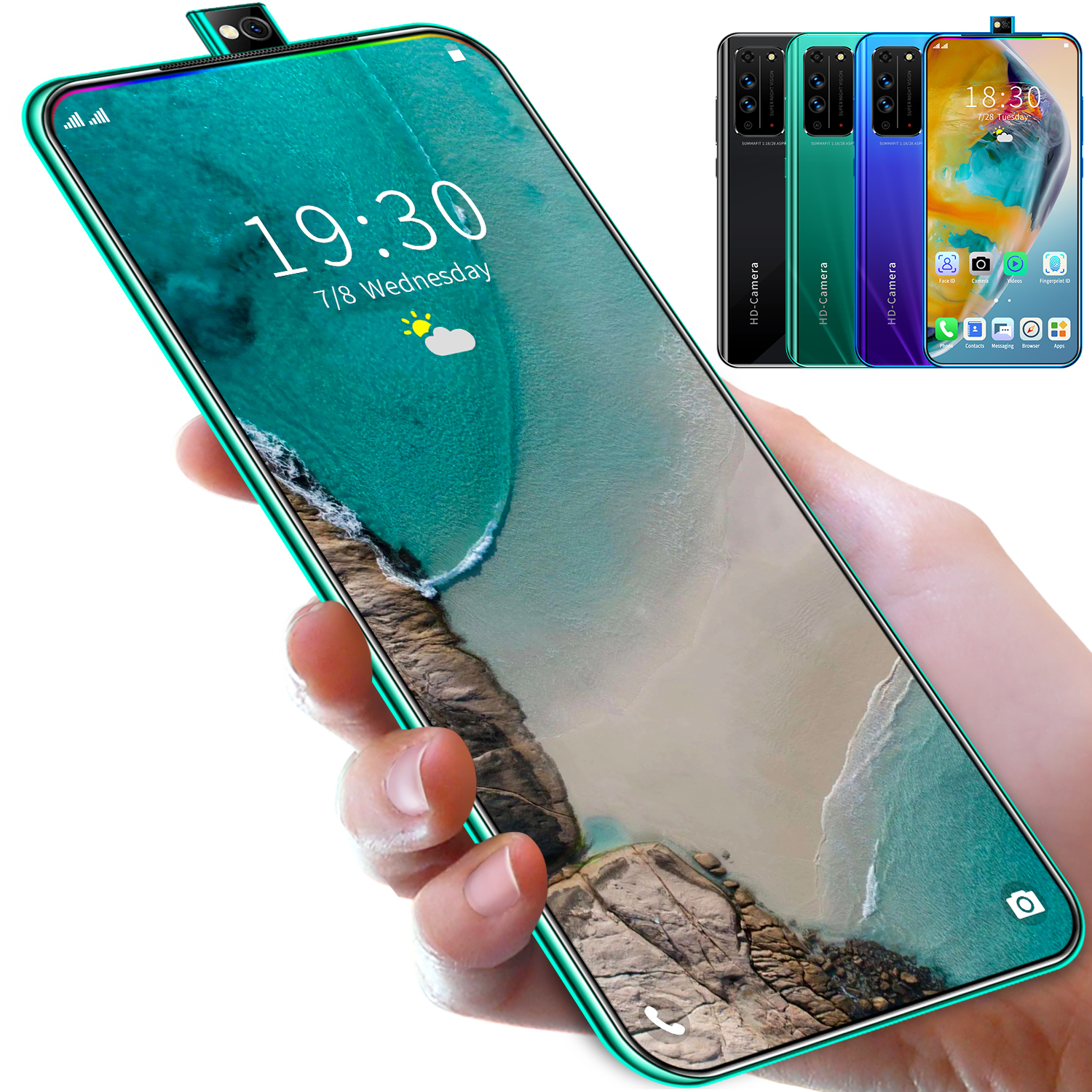 Android 10,0 12 Гб + 512 Гб ультра-тонкие Лифт камера 5G смартфон 6,6 Inch X10Pro с уход за кожей лица/отпечатков пальцев с двумя сим-картами