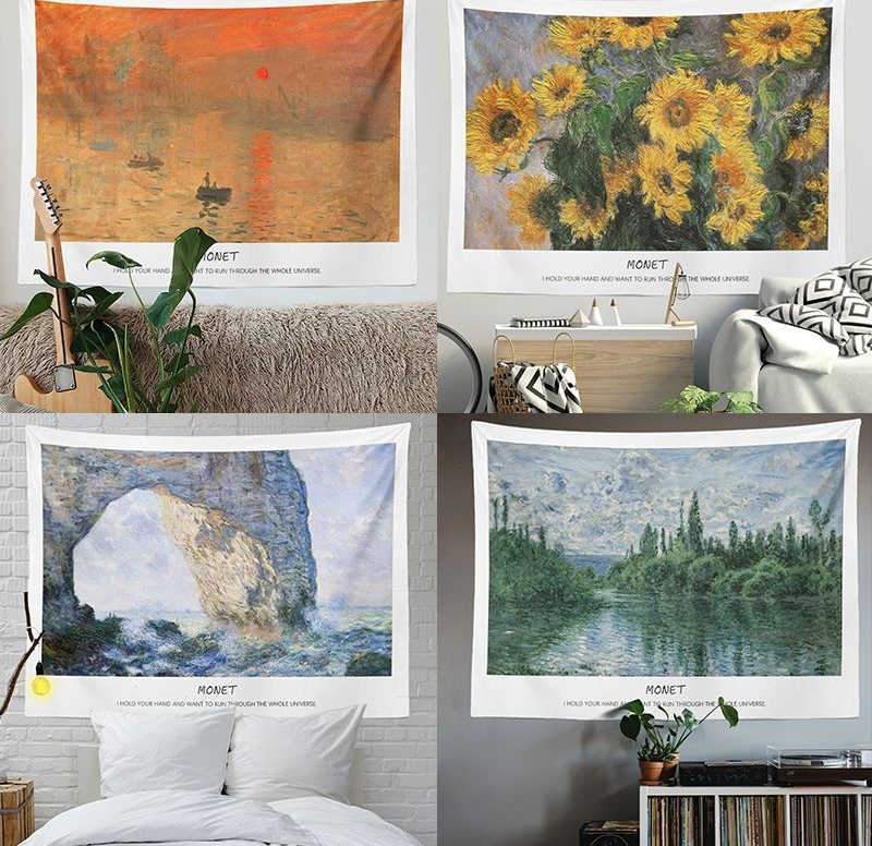 Monet, масляная живопись водяных лилий, восход солнца, гобелен Aaubusson Nordic