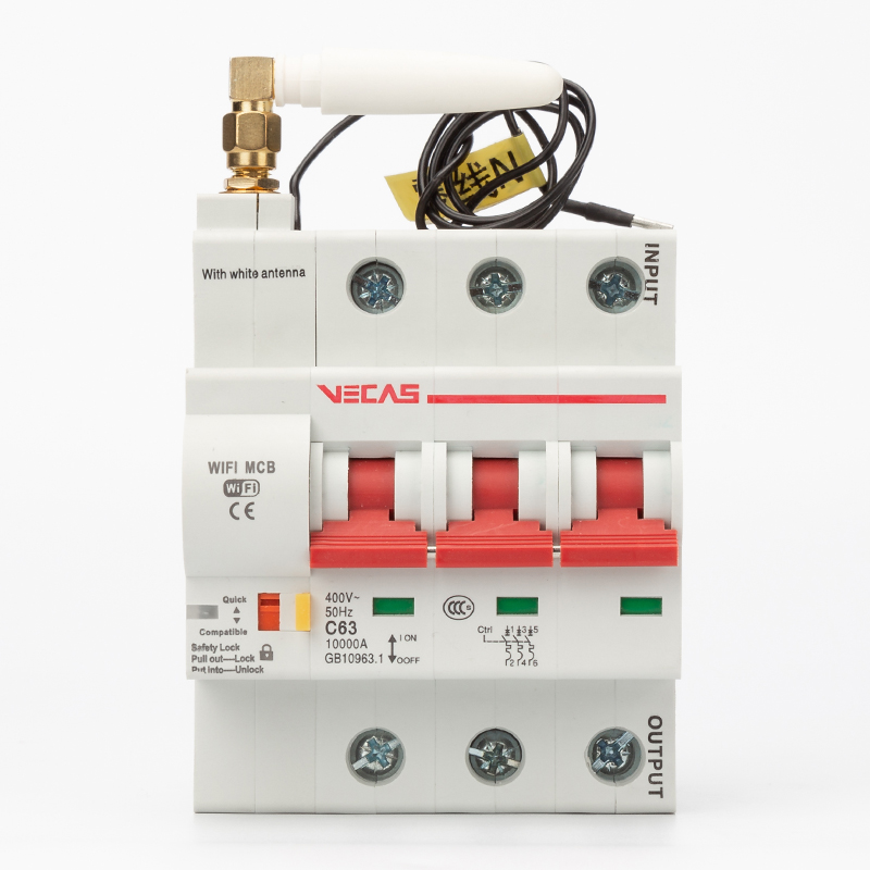 Миниатюрный автоматический выключатель VECAS 3 P, 3 полюса, Wi-Fi, MCB и RCBO, смарт-управление мобильным телефоном, 16/32/63 А, GB10963.1 CE
