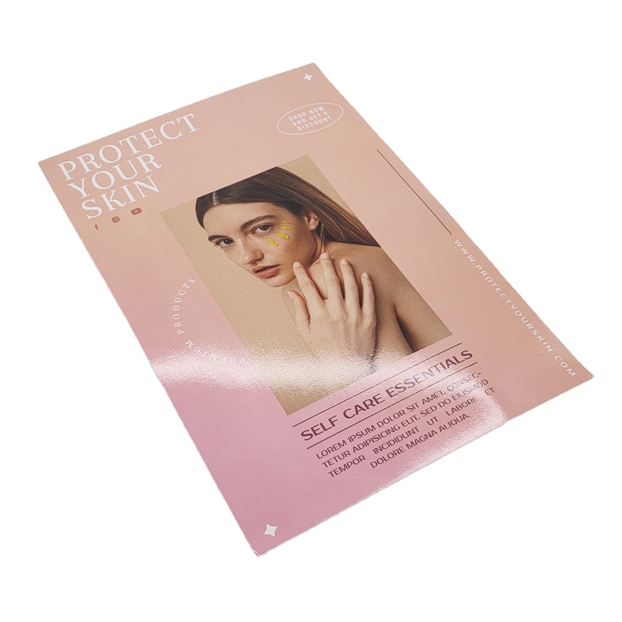 Wholesale High Quality Cheap A6 Flyer Brochure Booklet Printing By 300gsm Glossy Coated Paper