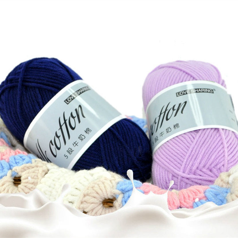 Wholesale Cheap Price Milk Cotton Yarn 50G Cotton Thread For Knitting Crochet