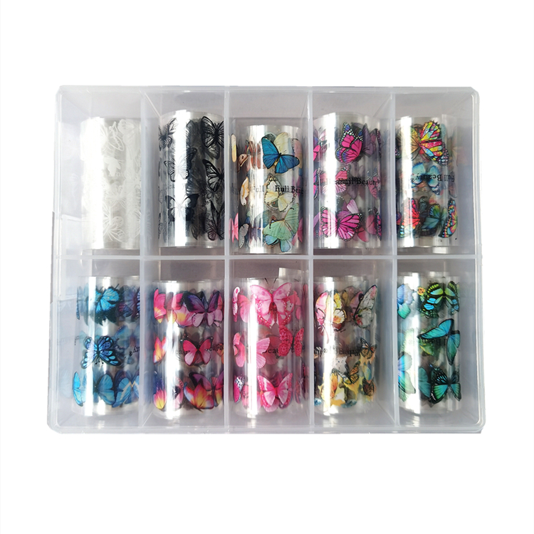 HD06 4*100CM 2021 butterfly nail art foil nail art sticker for the nail art decoration