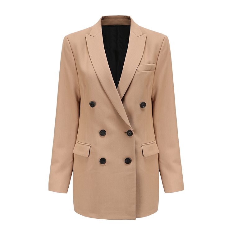 OEM ODM Custom Windproof Fashion Double-breasted Blazer Jacket Women's Suits For Ladies