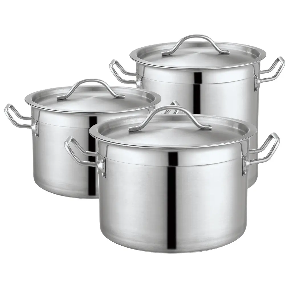 Heavybao Hotel Equipment Stainless Steel Kitchen Seal Net Soup Stock Pot Set With Handle Can Be Customized