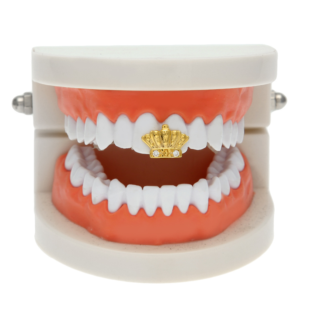 Горячая новинка на заказ DIY Рэппер Циркон Корона Bling Grillz зубы, золото хип хоп гриль зубы Grillz