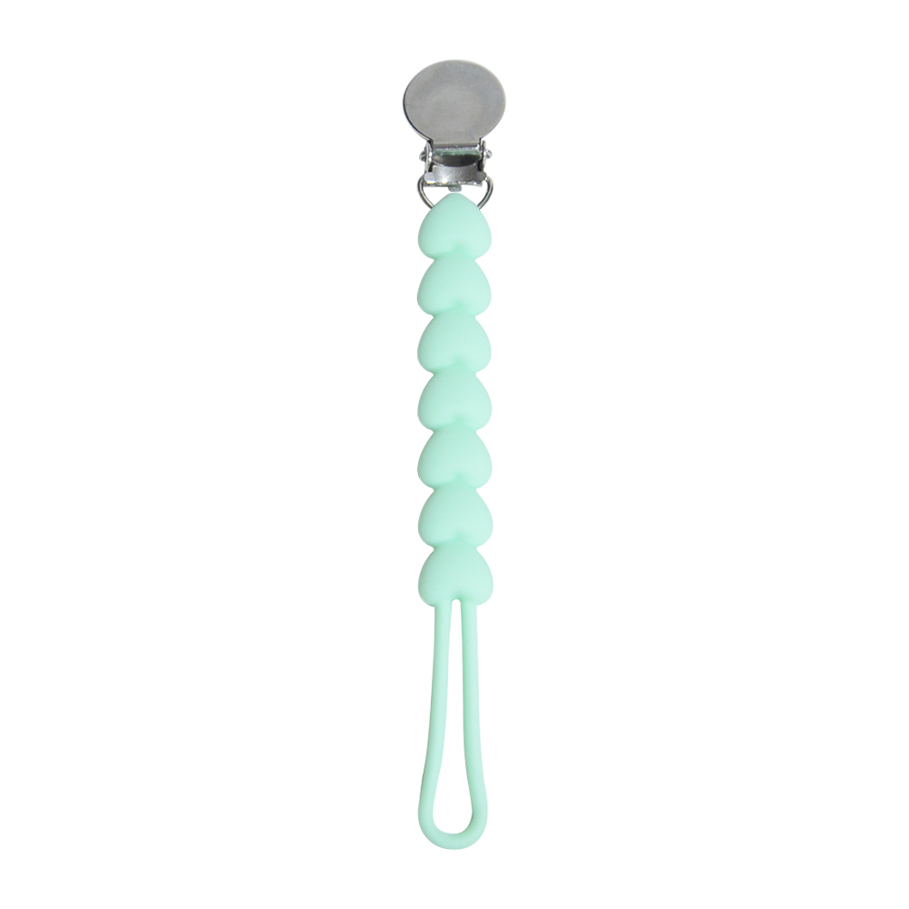 New Design Soft and Safe Silicone Bpa Free Baby Teether Holder Infant Pacifier Chain Clip