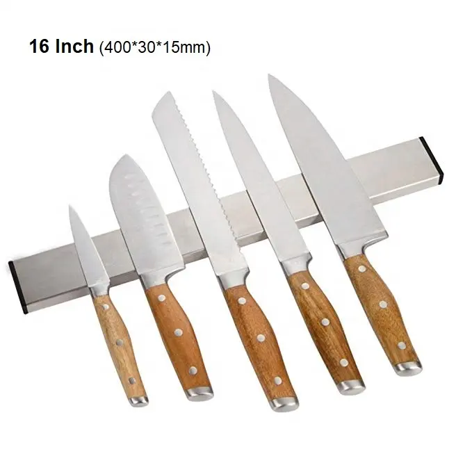 Stainless Steel Adhesive Kitchen knife block holder magnetic knife strip holder 16 inch magnetic knife holder