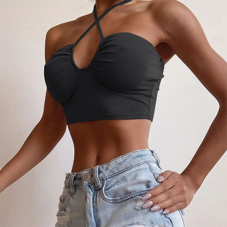 Beautiful Back Underwear Women'S Vest Suspender Burst One-Piece Bra Bra With Summer Thin Lace Up Underwear Inside