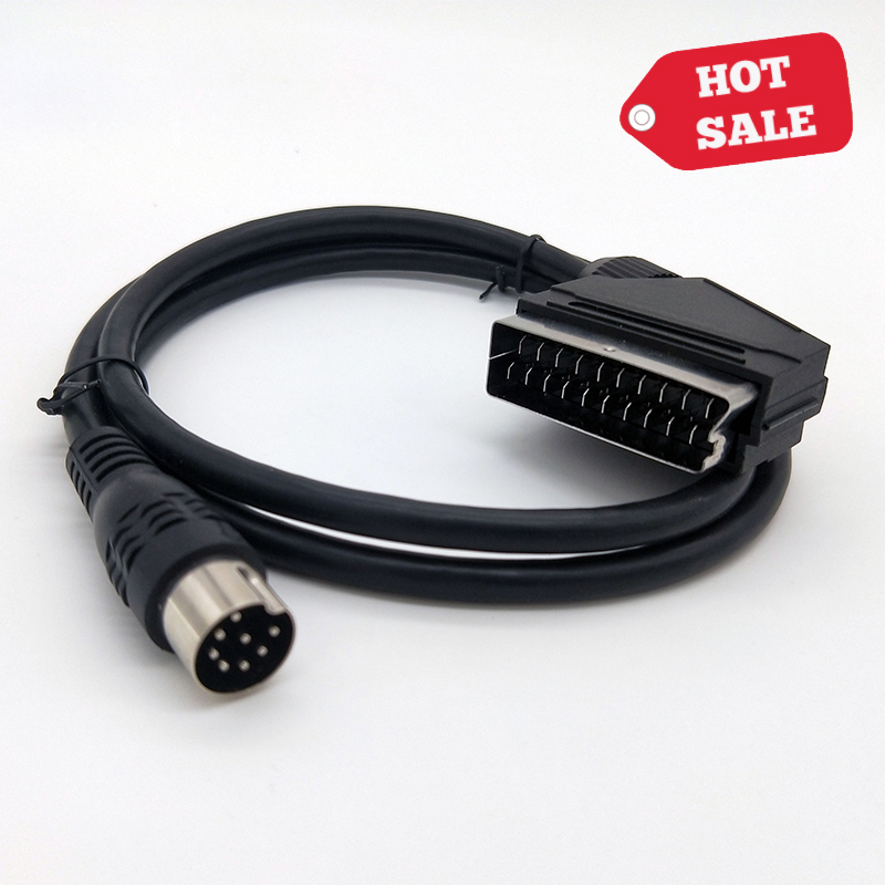 Мужской scart 21 булавки для мужчин din 8pin черный Куртка 1 м видео игры кабель