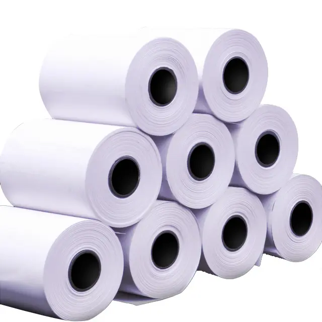 Wholesale 45-80gsm thermal transfer paper printing thermal carbon paper roll 57*40mm