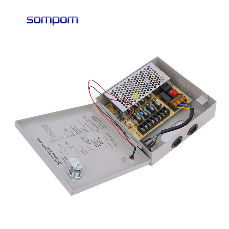 Sompom cctv переключатель питания AC к DC 220v 12v 5a 4 канала CCTV коробка