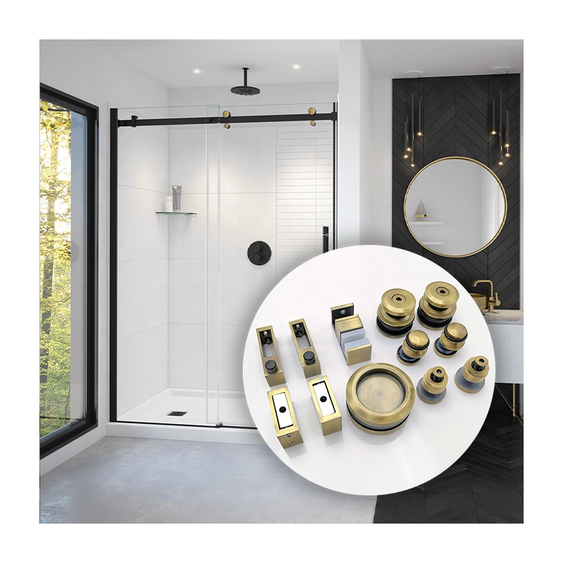 Hot Selling A002 Hardware System Shower Glass Green bronze Sliding Door wheel Roller system hardware Kit