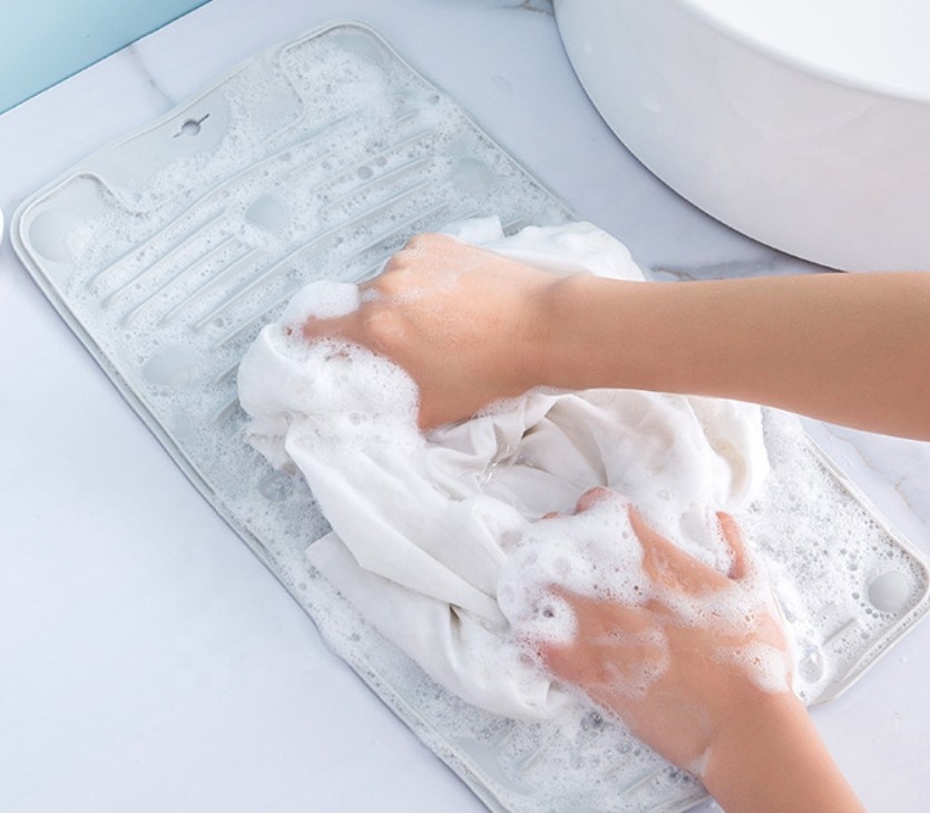Travel Washboard Non Slip Laundry Pad Hand Percussion Washboards Soft Plastic Hand Folding Washboard