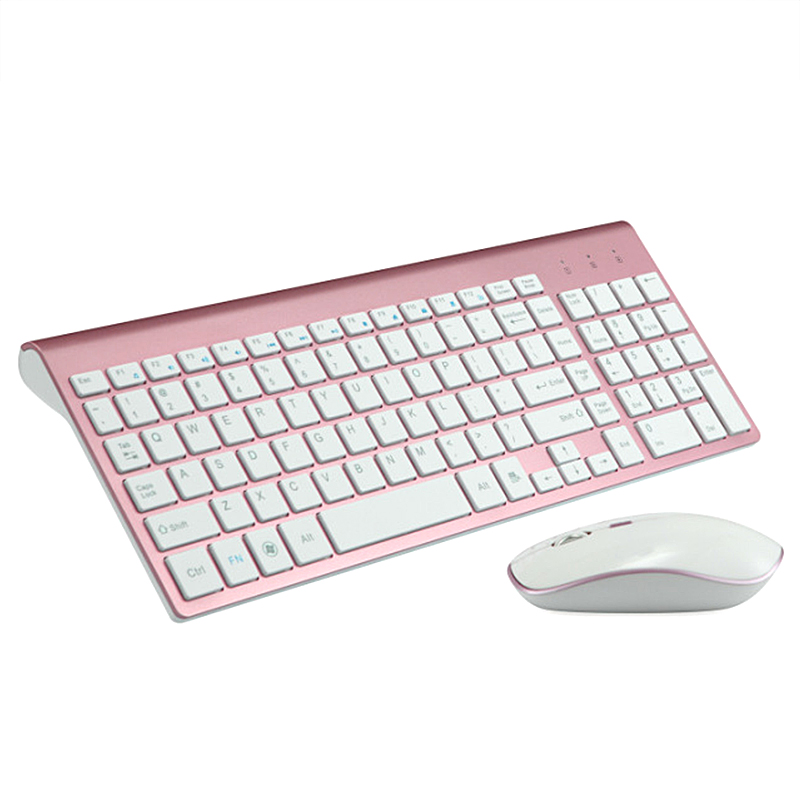 Розовый Мини Тонкий Ультратонкий умный Teclado E планшетный ПК компьютер ноутбук Usb беспроводной комплект клавиатура и мышь комбо комплект для рабочего стола