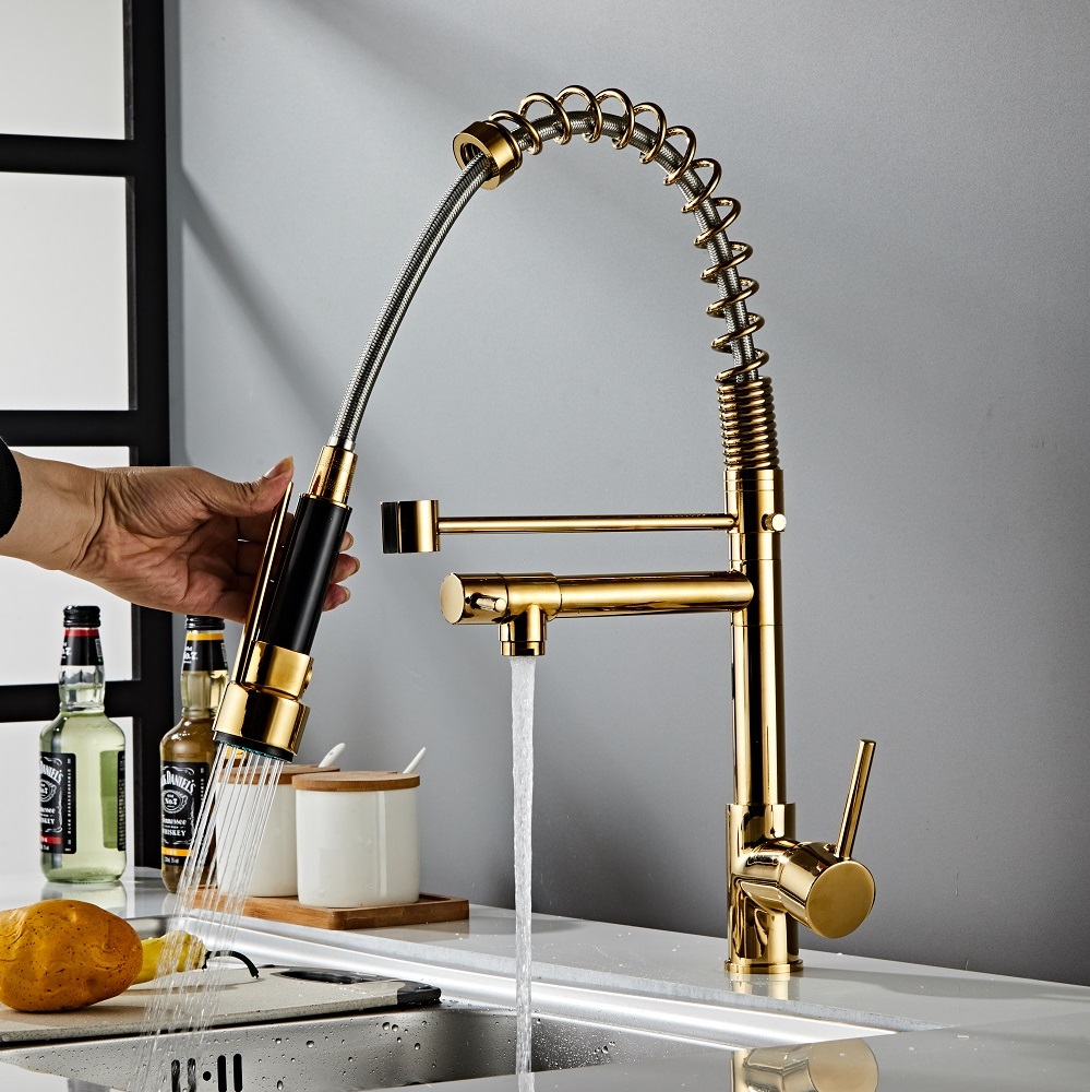 Amazon Black Gold Kitchen Basin 304 Stainless Steel Faucet