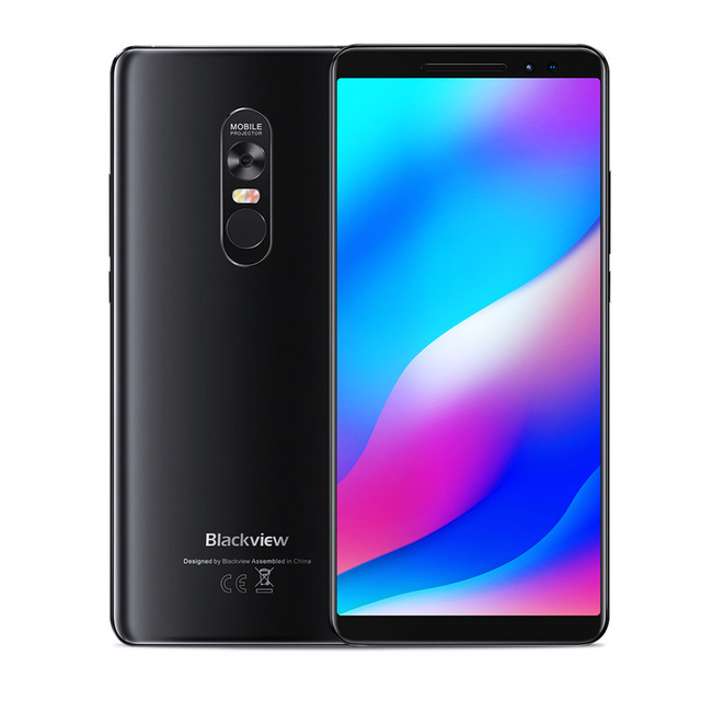 Новейшая модель; Blackview Макс 1 4680 мАч Android 8,1 Мини проектор портативный проектор для домашнего кинотеатра 6 ГБ + 64 ГБ NFC OTG LTE GPS 6,01 ''Max1 смартфон