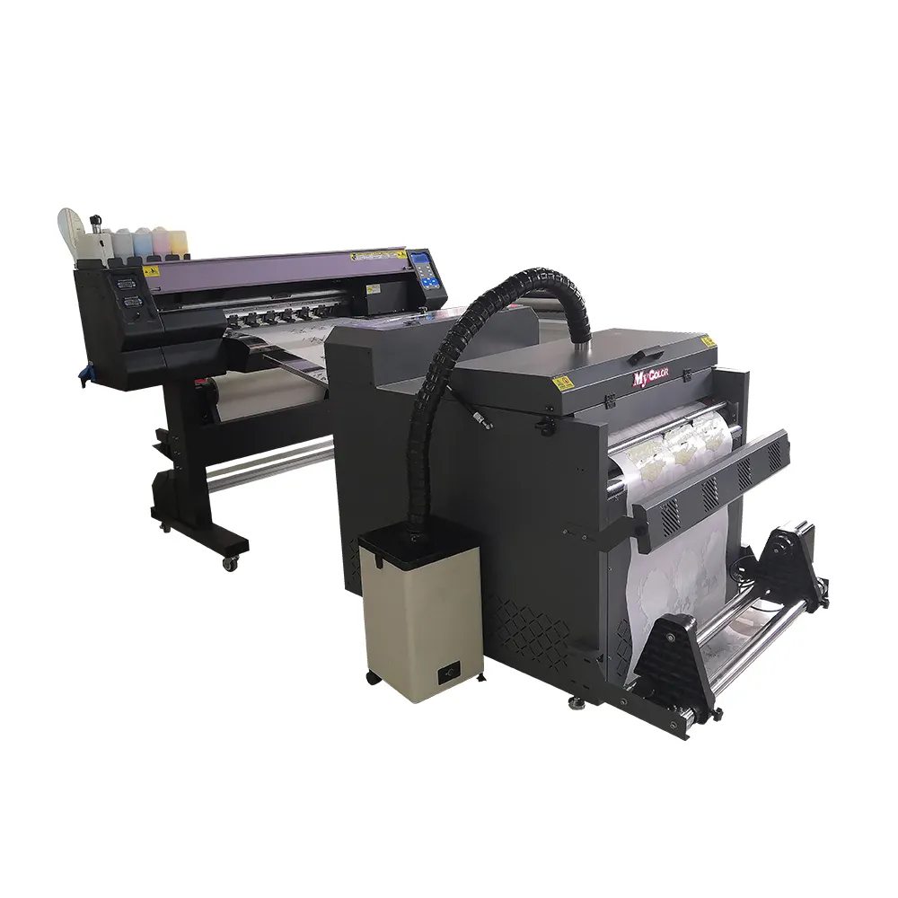 large format 24 inch dtf printer along with water based pigment inks,PET heat transfer film and white and black Hot melt powder