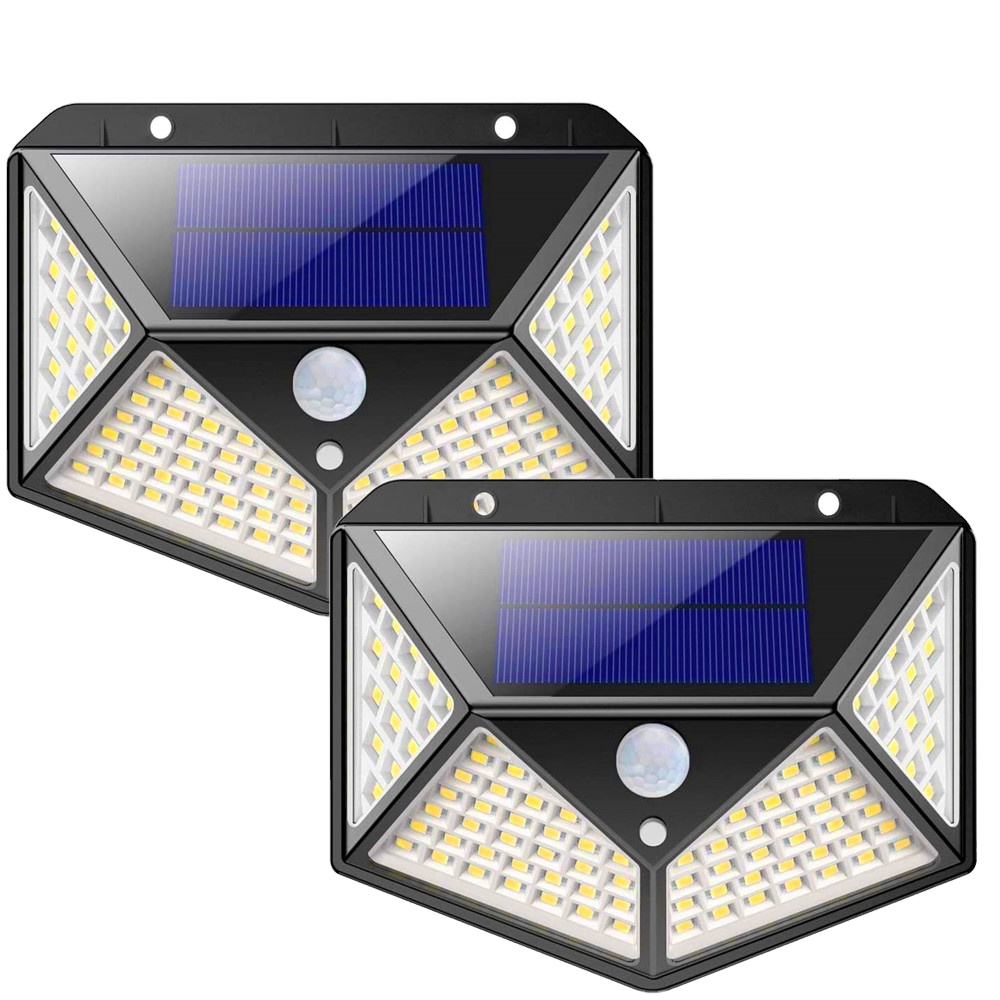 Высокий люмен 100LED водонепроницаемый беспроводной датчик движения настенный светильник на солнечной батарее на открытом воздухе