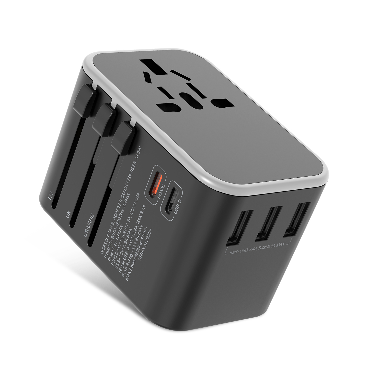 Wontravel новейший продукт 3USB двойной тип c выход быстрое зарядное устройство 33,5 вт универсальное зарядное устройство