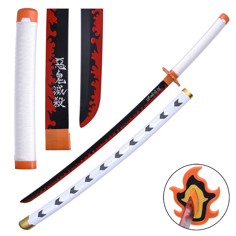 Популярный аниме меч, рассекающий демонов, Rengoku Kyoujurou, бамбуковый ремесла, игрушечный меч