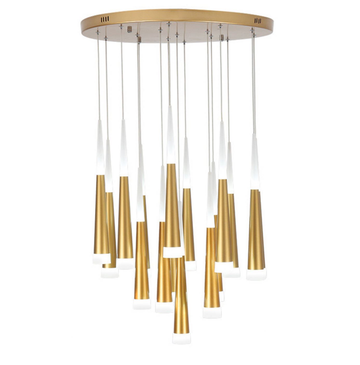 Home Wedding Decor Led Modern Lamp Sliver Gold Stairwell Chandeliers Living Room Hall Hotel Spiral Staircase Chandelier