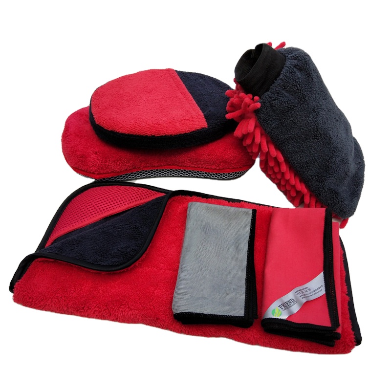 Car Care Cleaning Product Kit Car Wash Cleaning Tools Set Microfiber Towel Set Car Brush Kit Wash Mitt 7 Pack