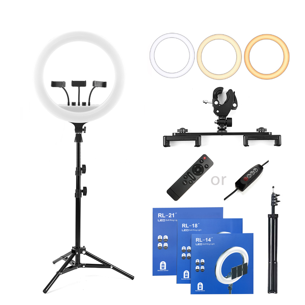 Светодиодный кольцевой светильник для фотосъемки Tik Tok ringlight, 14, 18, 21 дюйм, rl, 18 дюймов, RL18, RL21, большая красота, макияж, кольцевой светильник со штативом