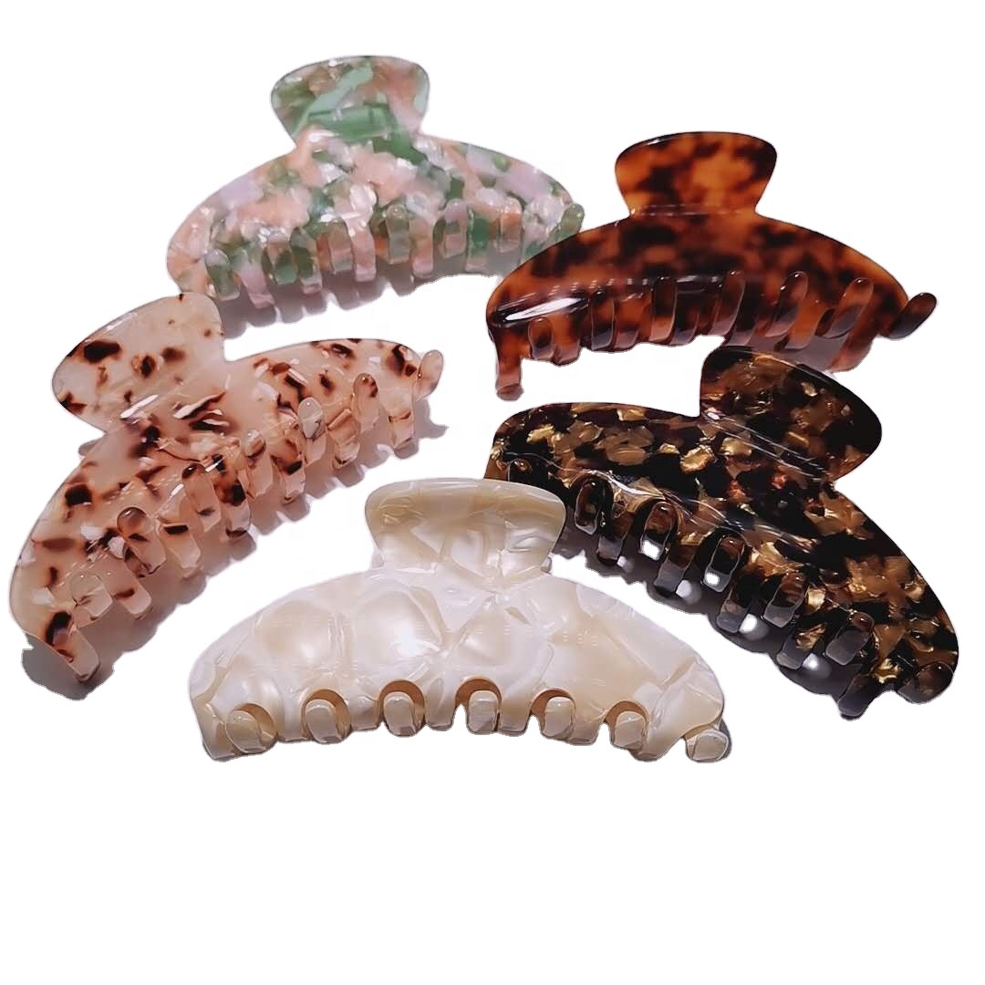 Wholesale Fashion Custom Hair Accessories Cellulose Acetate Tortoise Shell Hair Claw Clip for Woman Girl