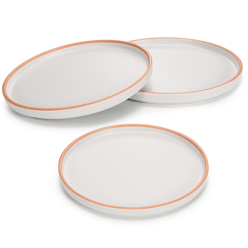 melamine charger plate flat round red edge plate meat dishes