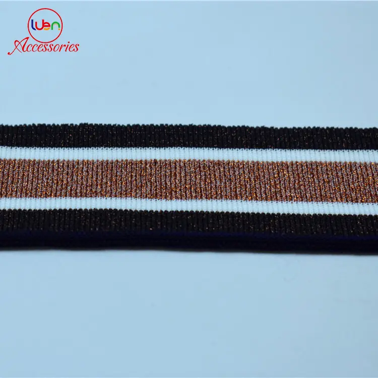 Customized Design Garment Rib Knitting Stripe Rib Trim could do customers' designs