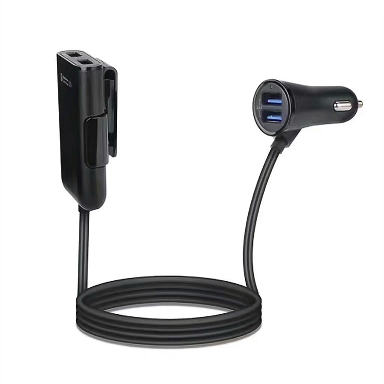 Мобильный телефон 48 Вт 7.3A 4 порта usb Автомобильное зарядное устройство с кабелем для задней панели
