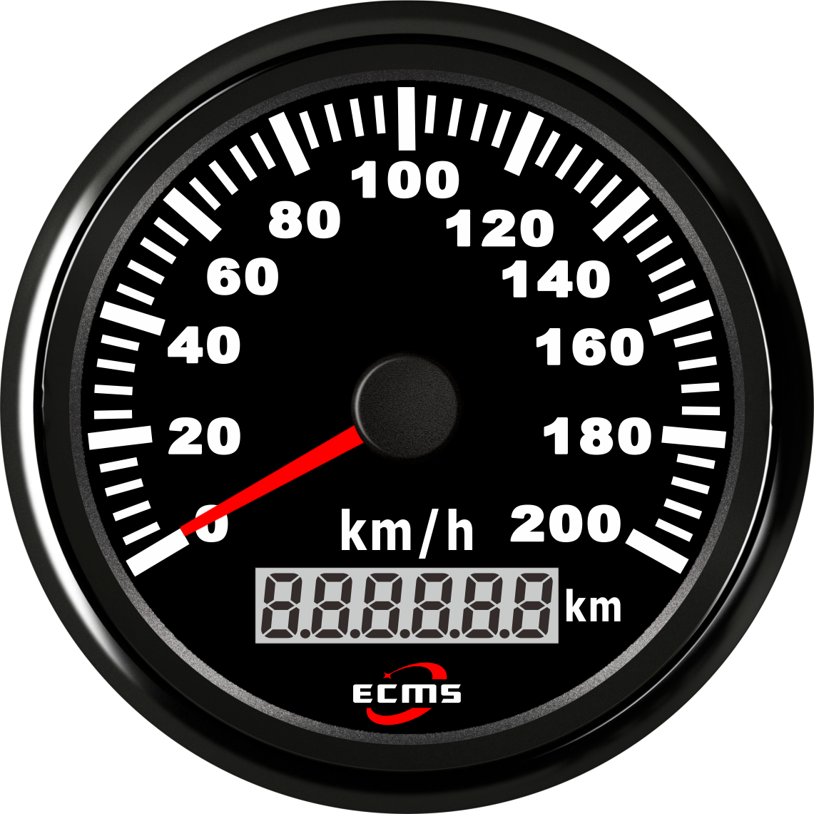 ECMS Водонепроницаемый черный автомобиль мотоцикл трактор грузовик миль/ч GPS одометр спидометр 200 км/ч с подсветкой 12 В/24 В