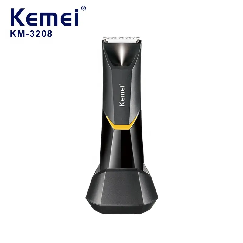USB Fast Charging Waterproof Body Hair Trimmer Kemei Km-3208 Ceramic Cutter Groin Pubic Private Part Electric Shaver For Men