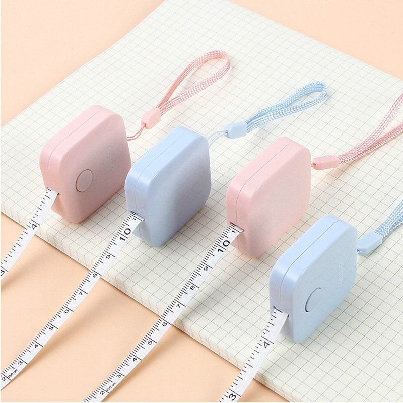 Cute tape measure portable metric double solid color leather tape ruler
