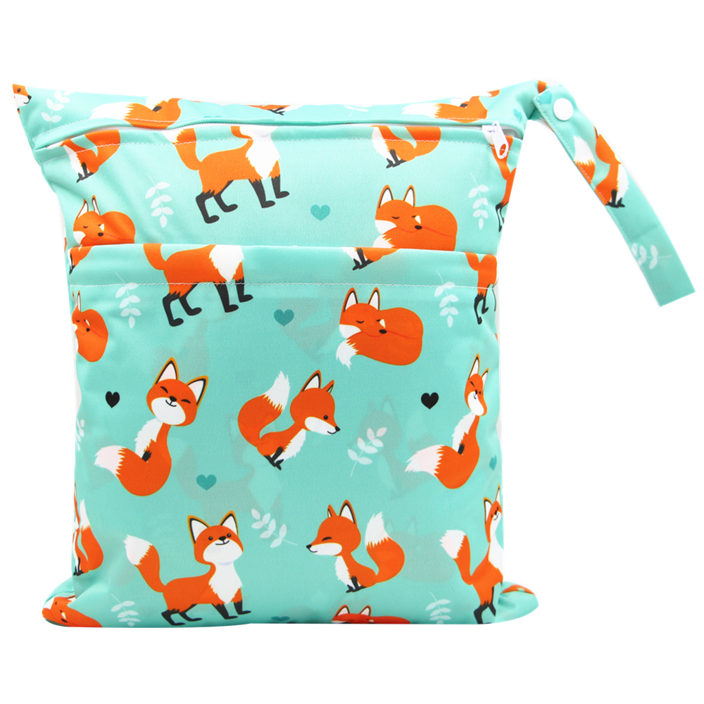 Asenappy Wet Dry Bag Kid Wet Bag Baby Cloth Diaper Wet Suit Bags Waterproof with Zipper and Snap Handle