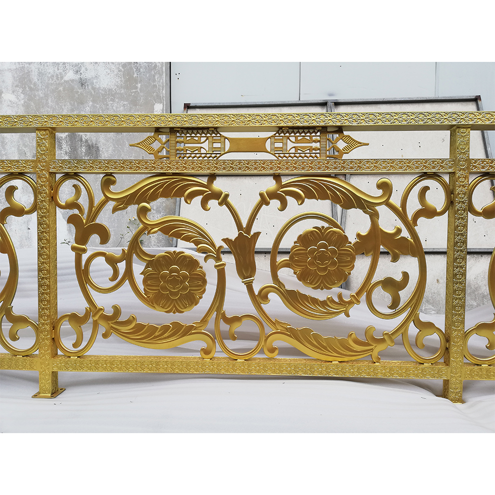 High quality gold colour metal Railing cast aluminum balcony baluster