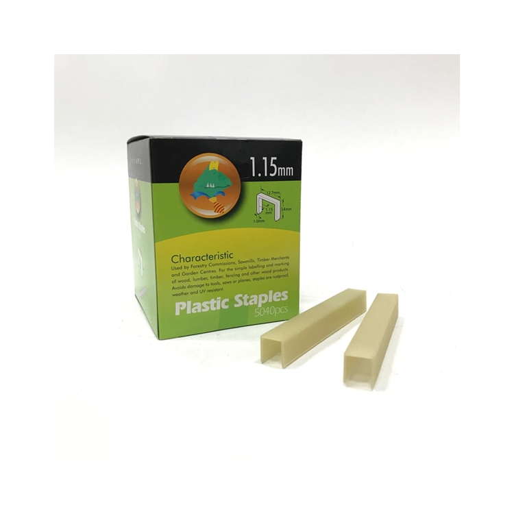Non-metal 14mm  9/16"  Insulated Polymer Staples For Forestry  Insulation  Telecom/Electrical installations  House Wrap