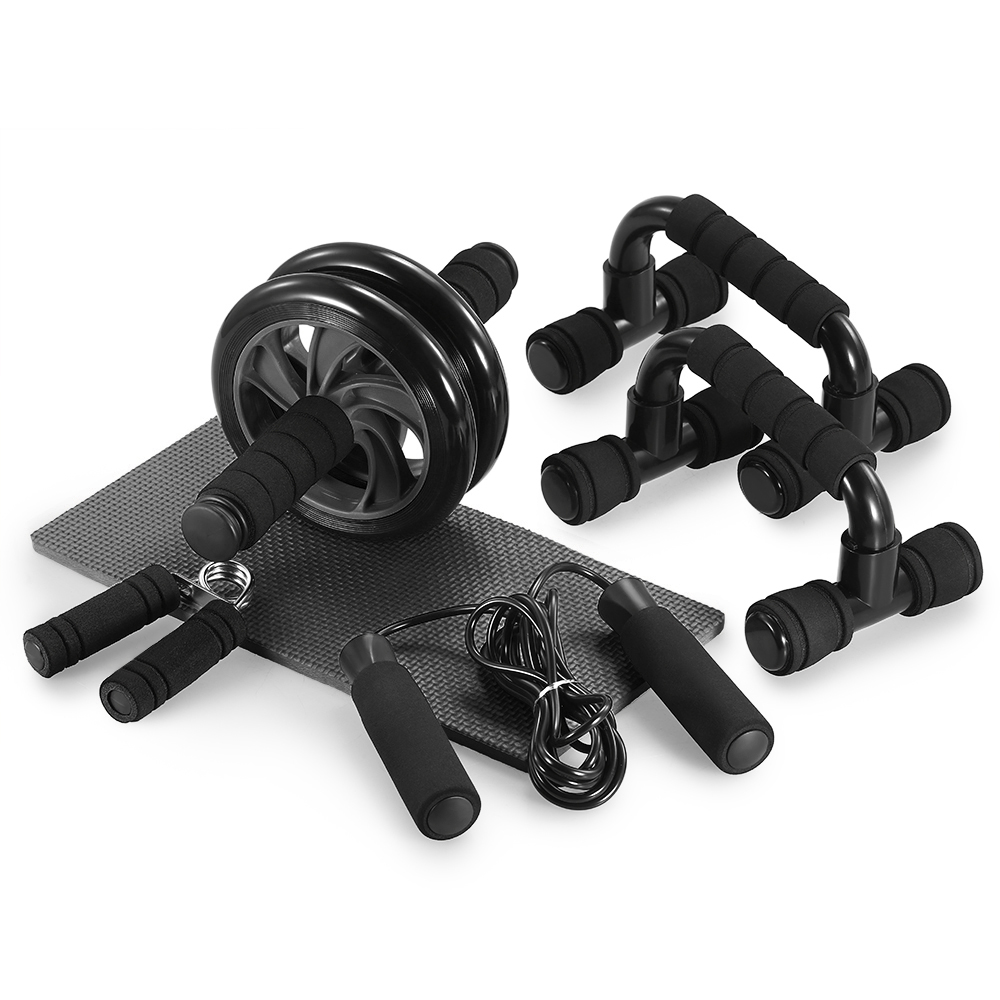Gym Fitness Equipment Muscle Trainer Wheel Kit Abdominal Roller Push Up Bar Jump Rope Workout starlights Home Sport