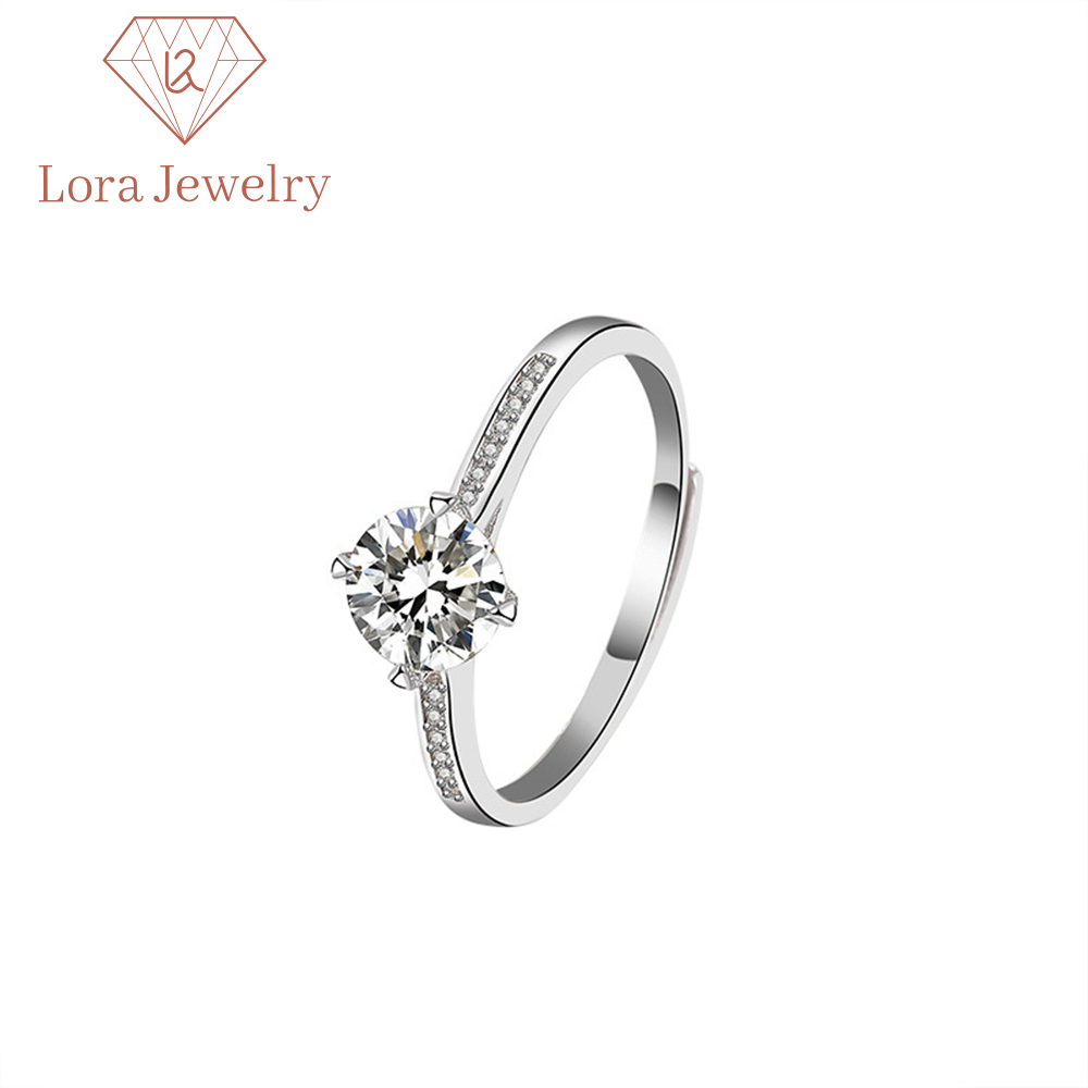 18K White Gold Austrian Crystal Diamond Engagement Infinity Ring 925 Sterling Silver Plated Cut Diamond Wedding Rings For Women