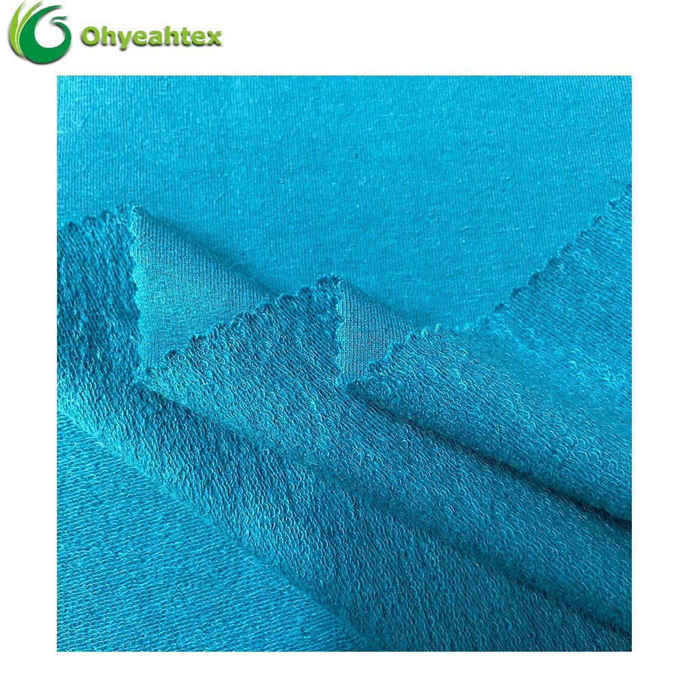 Anti-UV Stretch French Terry 67% Organic Cotton 28% Hemp Fabric For Clothing