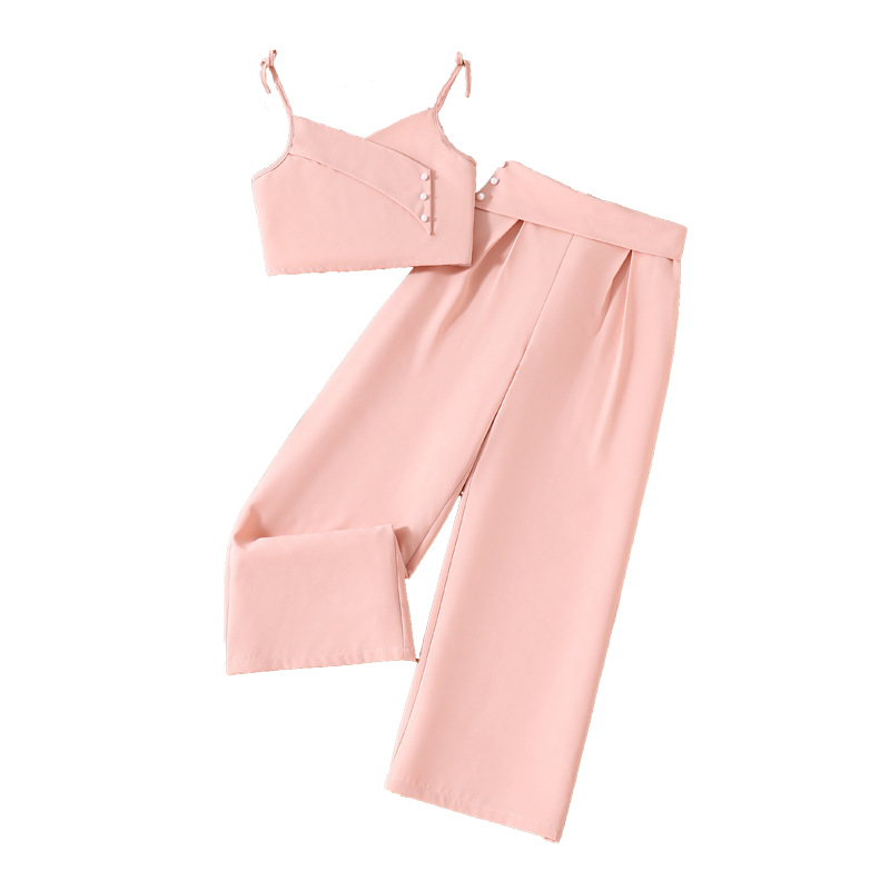 Wholesale Girls 8-12 Years Sets Fashion Sling Girls Clothing Sets Teenage Girls Clothing