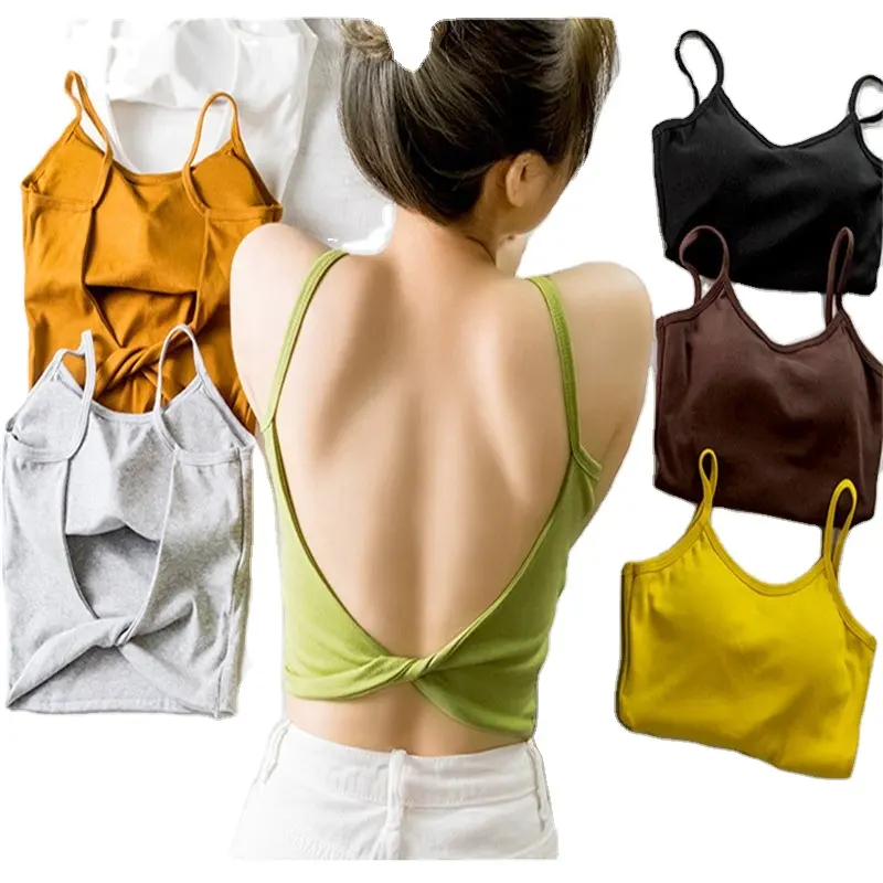 Halter camisole ride with the primer coat outer wear chest pad wrapped thin section female women Cross beautiful back Tube top