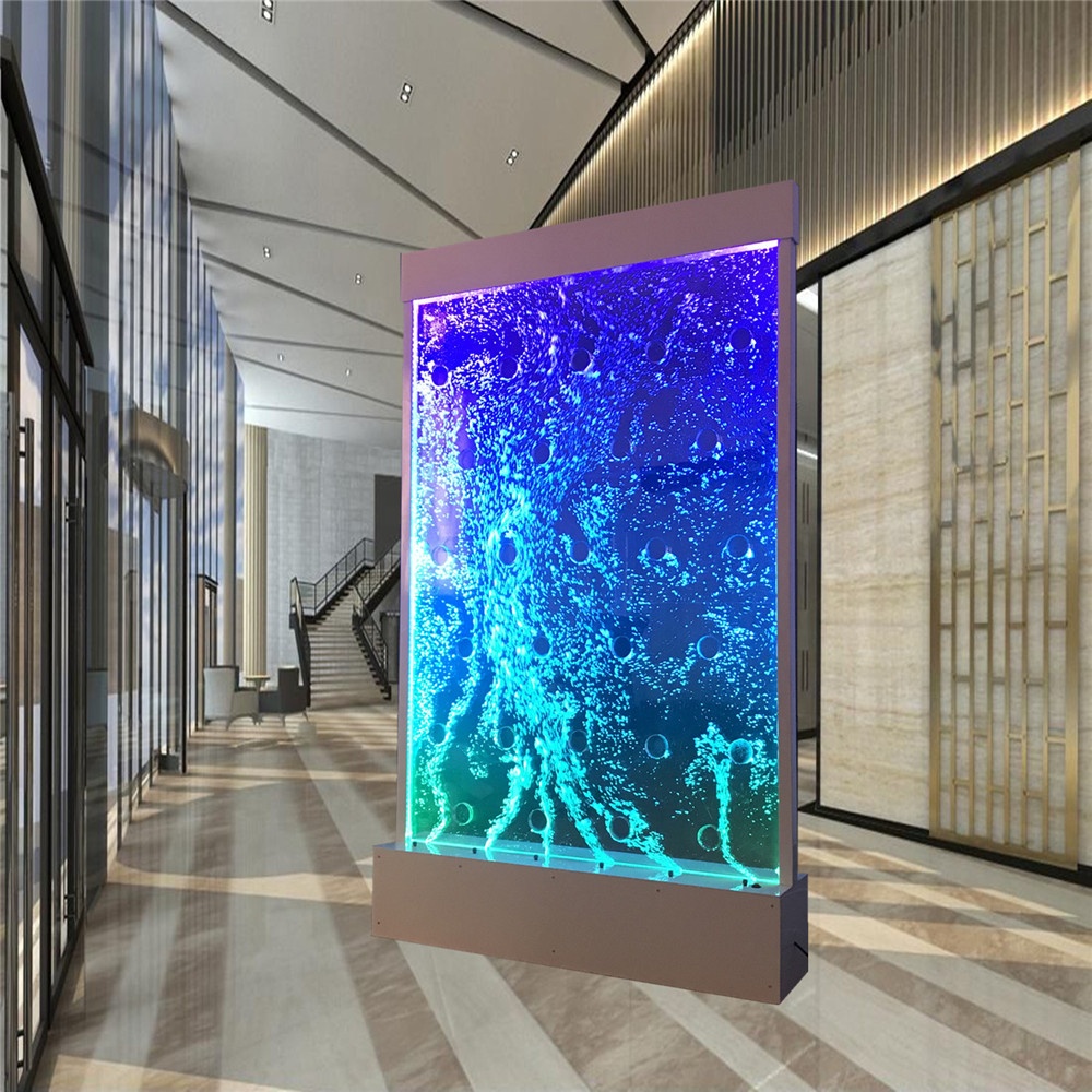 Изменяющая цвет RGB Коммерческая акриловая водяная пузырьковая стена, используемая в качестве перегородки