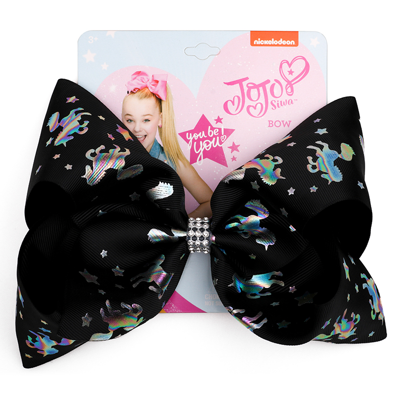 2019 jojo siwa бант заколка для волос в форме единорога гироборд с колесами 8 дюймов с бронзовым покрытием для малышей повязка на голову, Детские аксессуары для волос для девочек