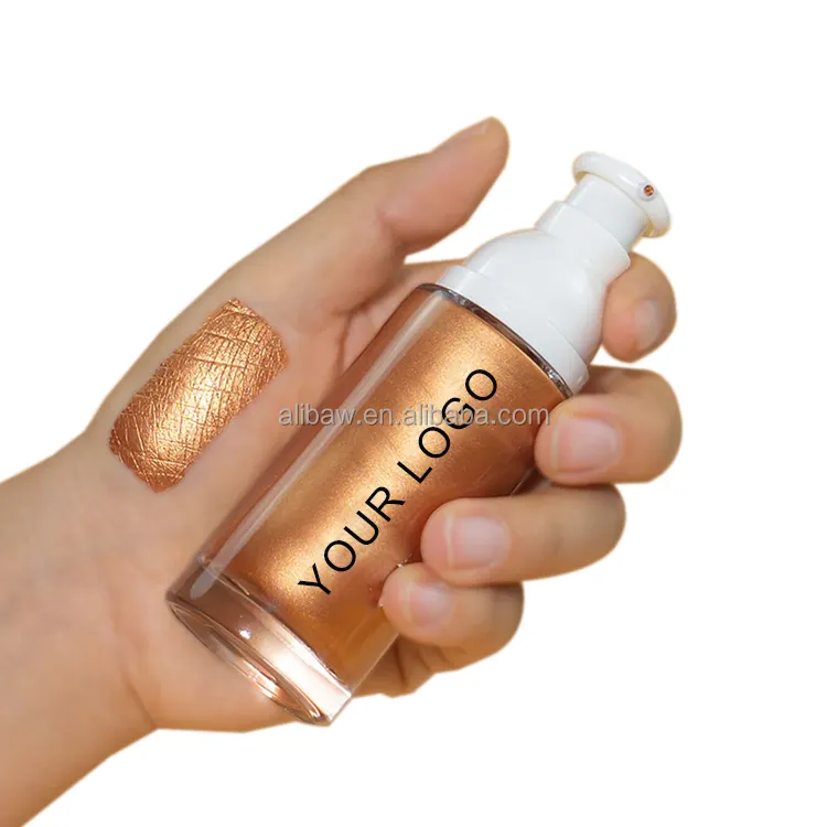 Hot selling OEM private label glow body luminizer shimmer oil lotion highlighter bronzer makeup