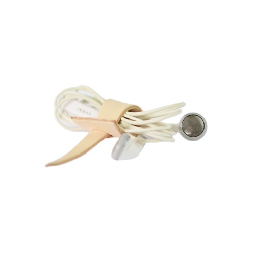 Wholesale Gift Simple Tanned Real Leather Earphone Headphone Cable Holder Organizer