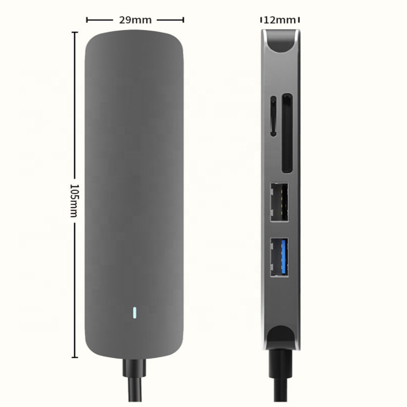 5 in 1 Type C Docking Station Multi-function Usb C Hub with 4K 3.0 USB Hub SD TF Card Reader