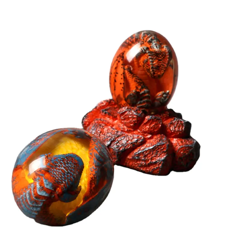 Christmas Halloween Game Thrones Transparent elliptic sphere type Lava base home decorations Resin crafts luminous dragon eggs