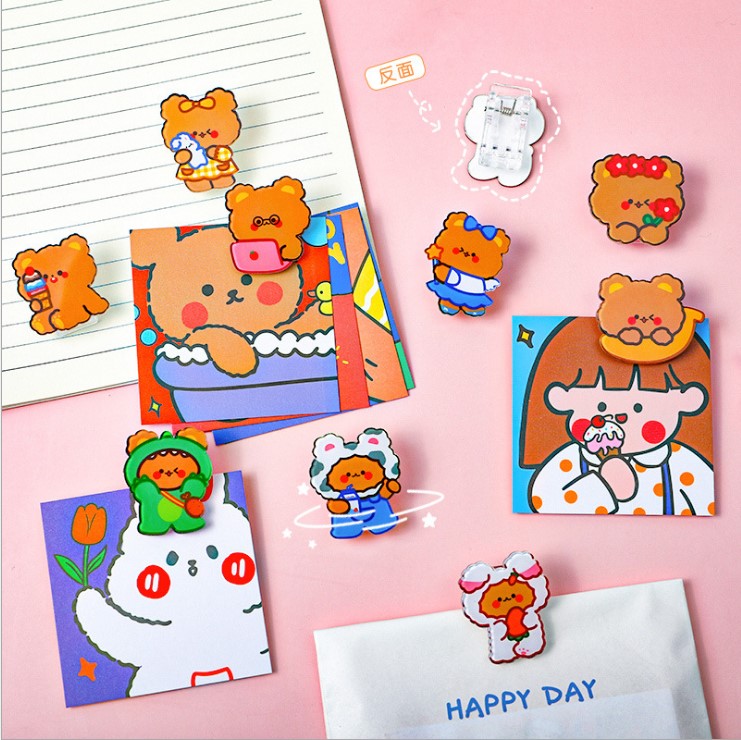 Interesting cartoon bear clip students lovely messages handbook ticket folder girl heart desktop transparent clip