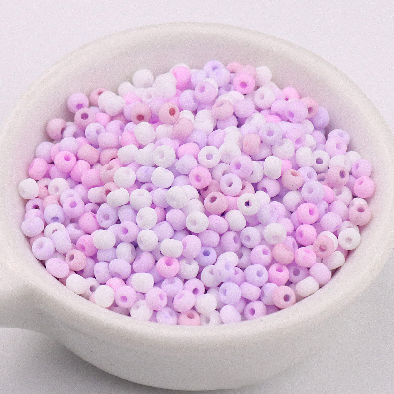 Hobbyworker 3mm Macaron Frosted Glass Loose Seed Beads for Jewelry Making